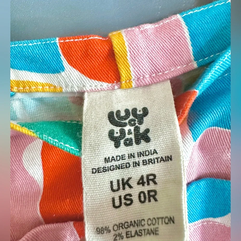 Lucy & Yak x Claire Ritchie Colorful Abstract Print Original Dungarees Size 0 - Picture 4 of 8